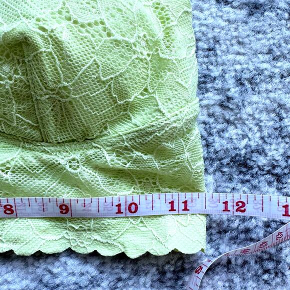 Urban Outfitters Scalloped Lace Triangle Bralette Neon Yellow Green Size S - Picture 6 of 7